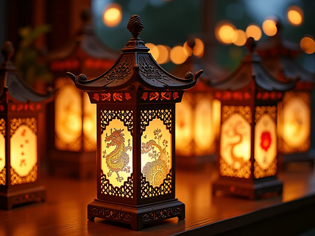 فانوس بزخارف غنية وتفاصيل دقيقة